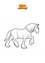 Coloring page Horse Brave