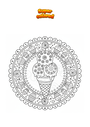 Coloring page Ice Cream Mandala Zentangle
