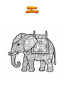 Coloring page Indian Elephant Mandala Zentangle