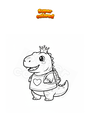 Coloring page Kawaii T-Rex