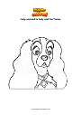 Coloring page Lady amazed in Lady and the Tramp
