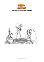 Coloring page Lady and the Tramp and spaghetti