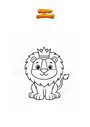 Coloring page Lion with crown