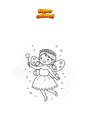 Coloring page Little girl disguised as a fairy