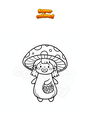 Coloring page Little girl disguised as a mushroom