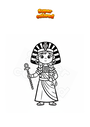 Coloring page Little girl disguised as Cleopatra