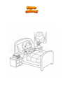 Coloring page Little girl sleeping in bed