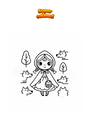 Coloring page Little red riding hood disguise
