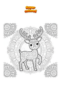Coloring page Little Reindeer Mandala Zentangle