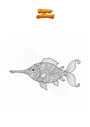 Coloring page Long Snout Fish Mandala Zentangle