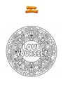 Coloring page Love Yourself Mandala Zentangle