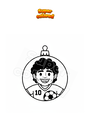 Coloring page Maradona Christmas ball