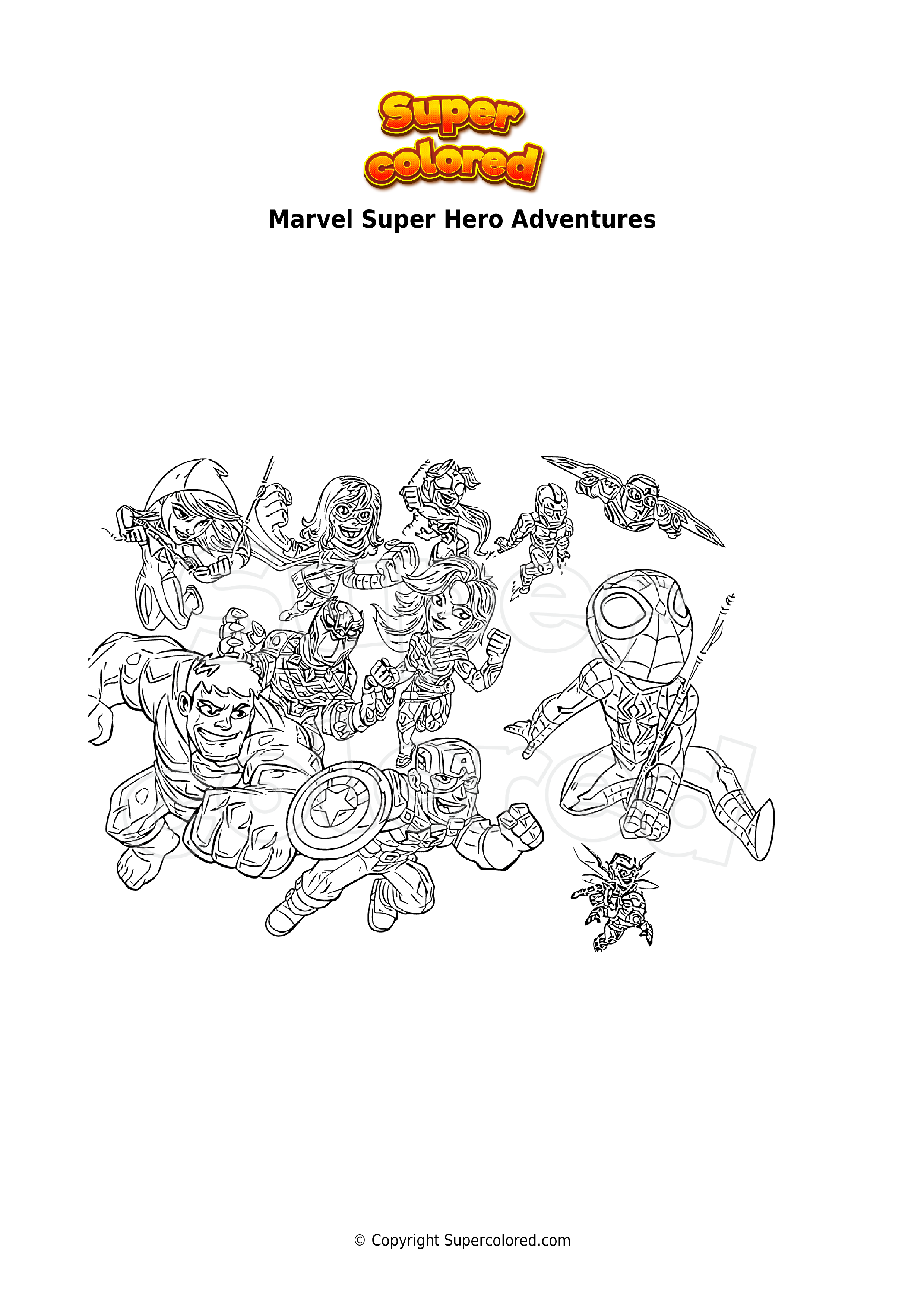 Coloring page Marvel Super Hero Adventures - Supercolored.com