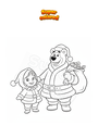 Coloring page Masha and the Bear Santa Claus