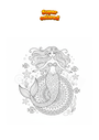 Coloring page Mermaid Mandala Zentangle