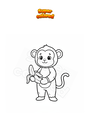 Coloring page Monkey costume with banana