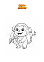 Coloring page Monkey with banana