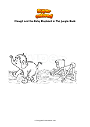 Coloring page Mowgli and the Baby Elephant in The Jungle Book