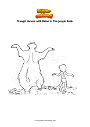 Coloring page Mowgli dances with Baloo in The Jungle Book
