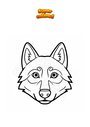Coloring page Muzzle of wolf dog