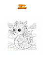 Coloring page Newborn fire dragon