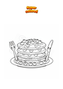 Coloring page Pancakes and blueberries