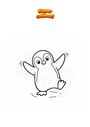 Coloring page Penguin dancing