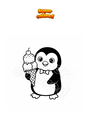Coloring page Penguin with ice cream