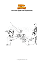 Coloring page Peter Pan fights with Captain Hook