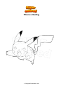 Coloring page Pikachu attacking