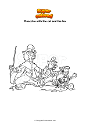 Coloring page Pinocchio with the cat and the fox