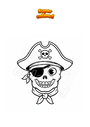 Coloring page Pirate mask with bandaged eye