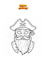 Coloring page Pirate mask with hat and beard