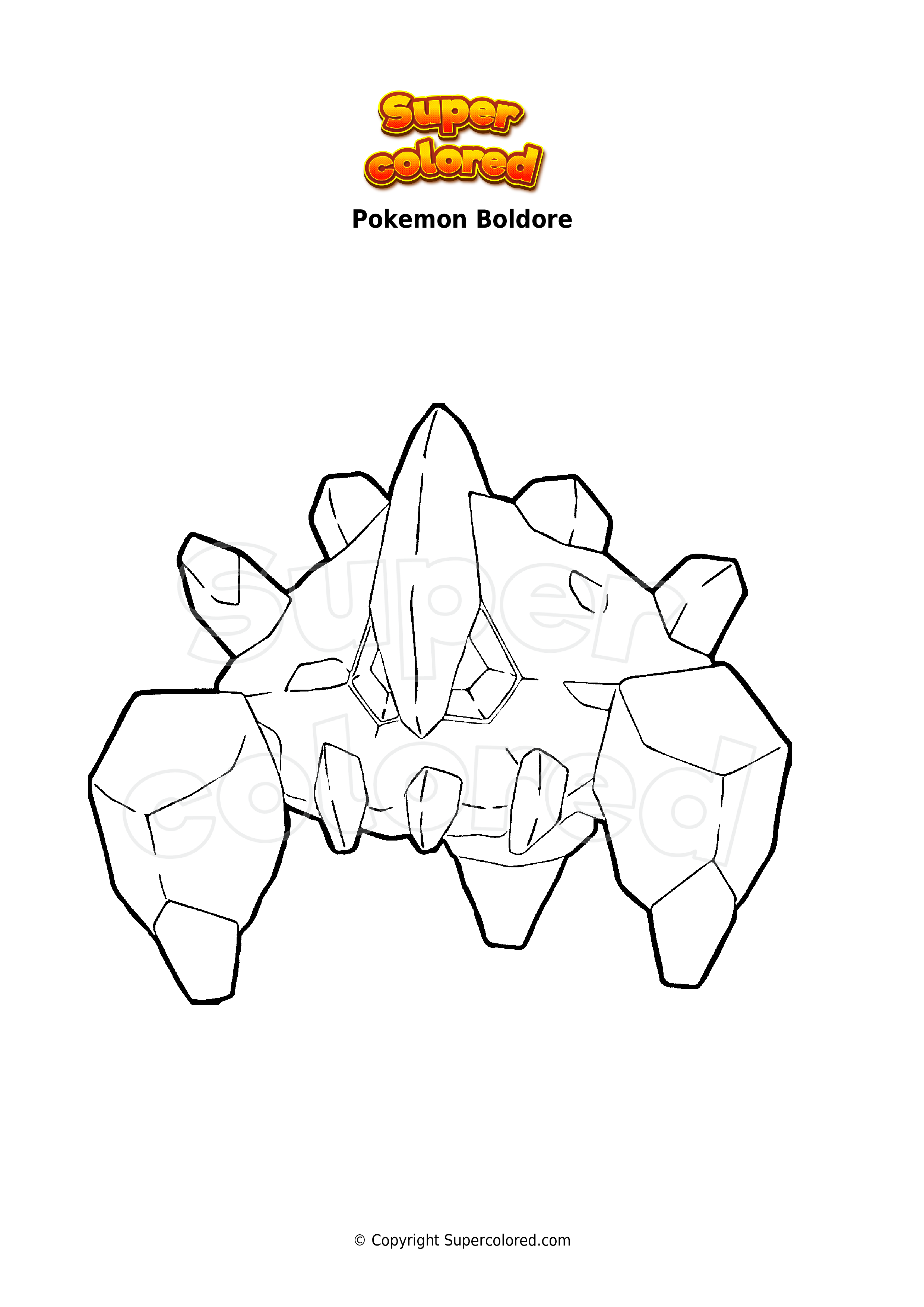 Boldore Pokemon Coloring Page - Pokemon Drawing Easy