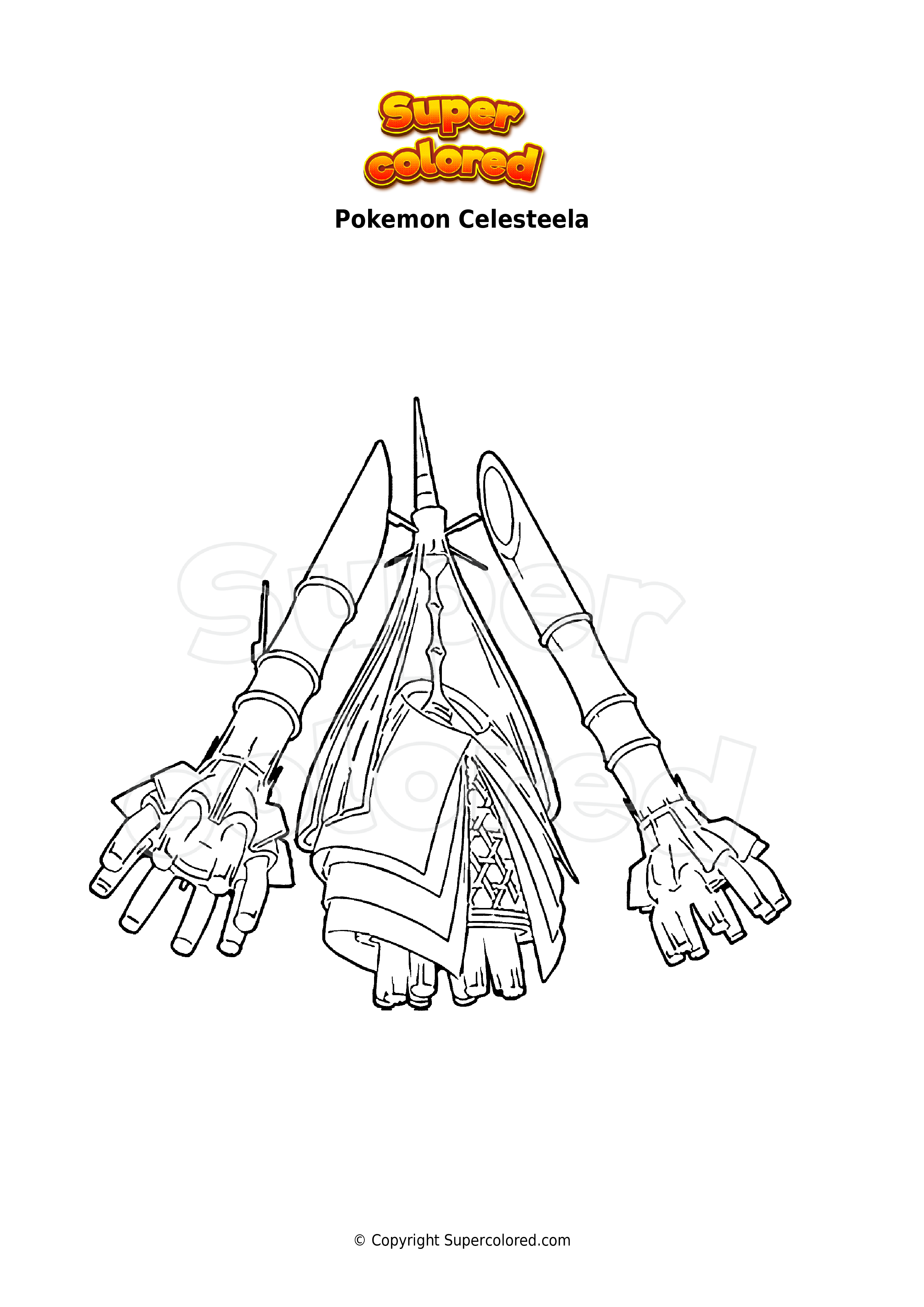 Desenhos de Pokémon Celesteela para Imprimir e Colorir