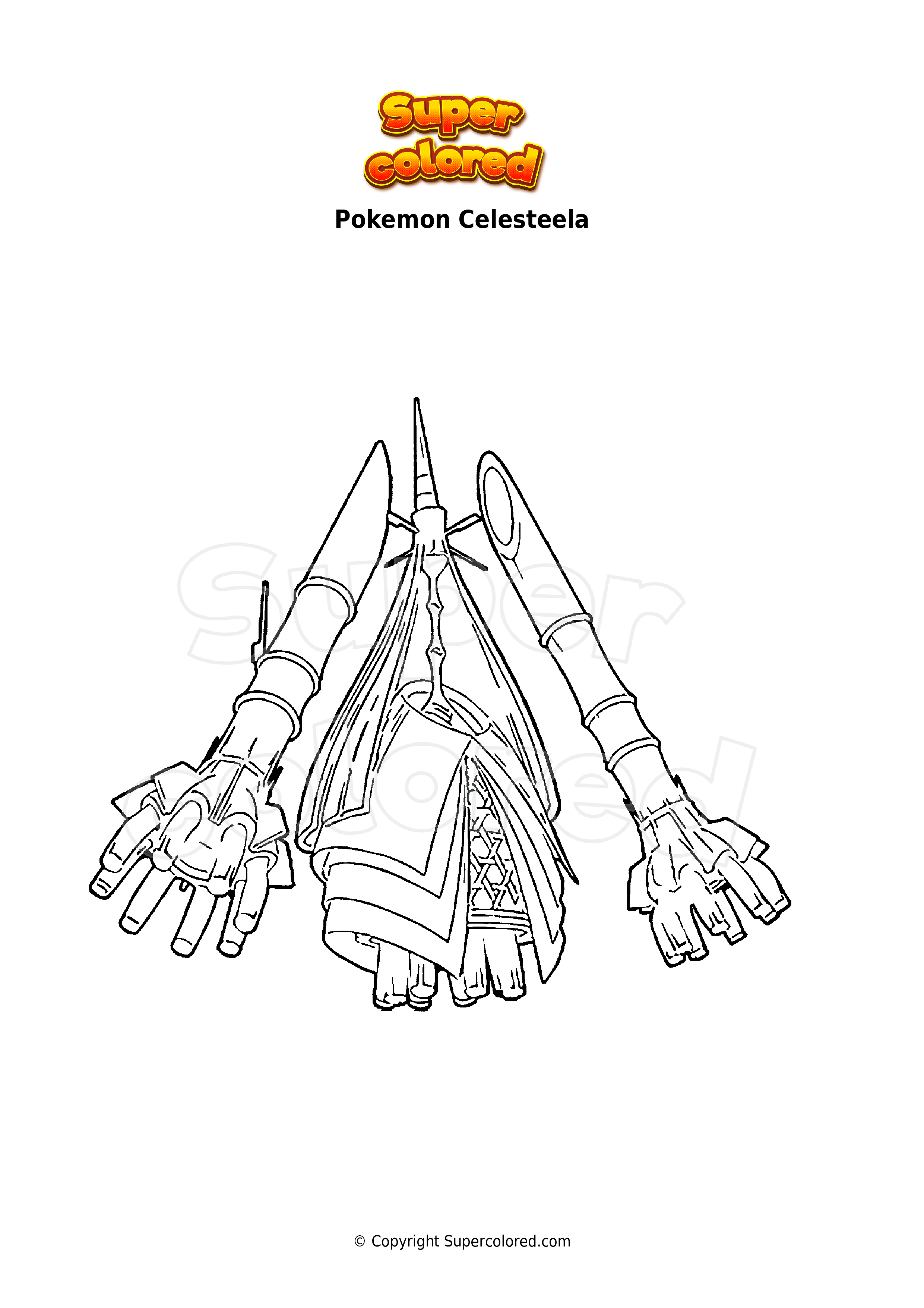 Pokémon Celesteela 2 para colorir