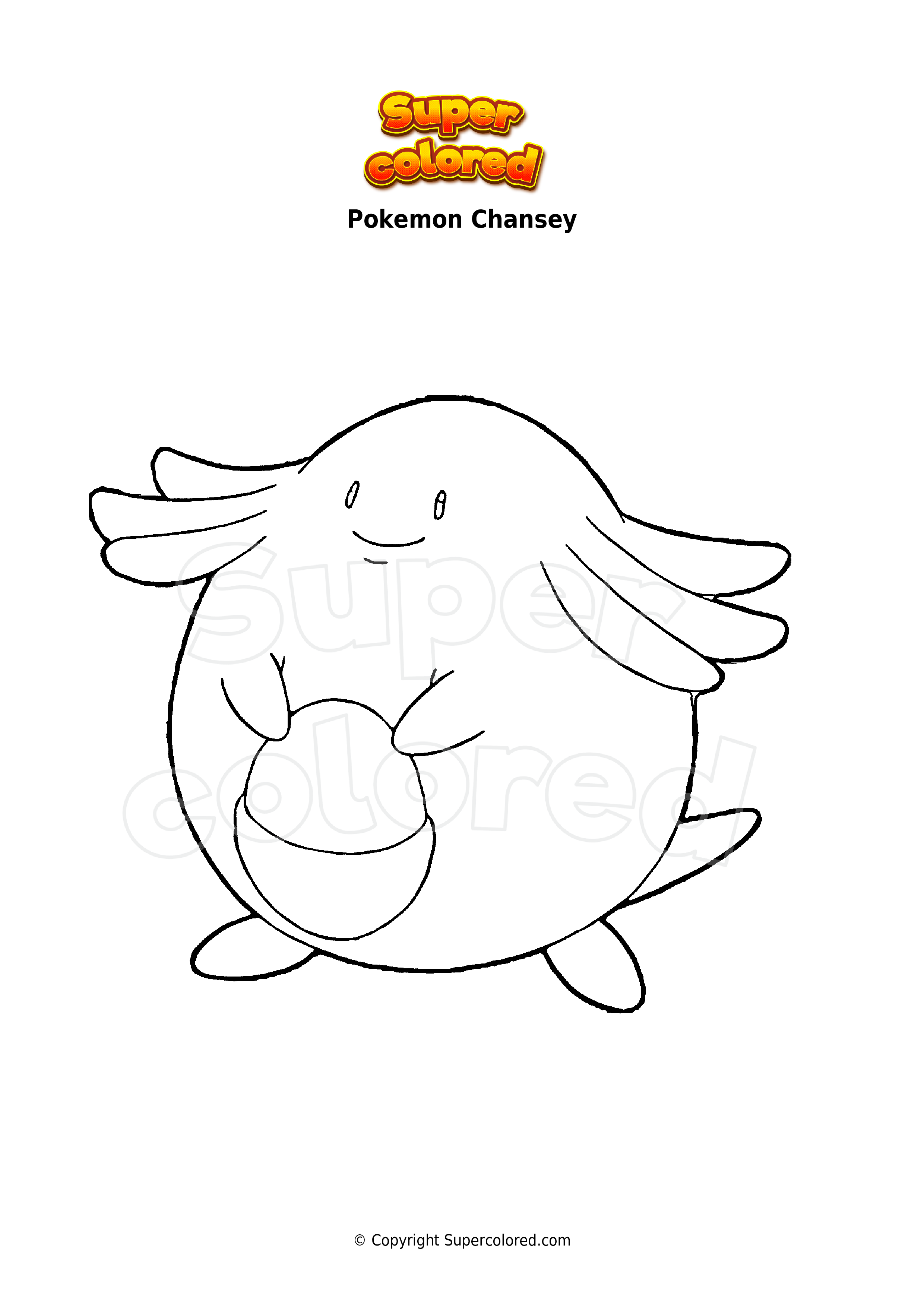 Coloring Page Pokemon Chansey