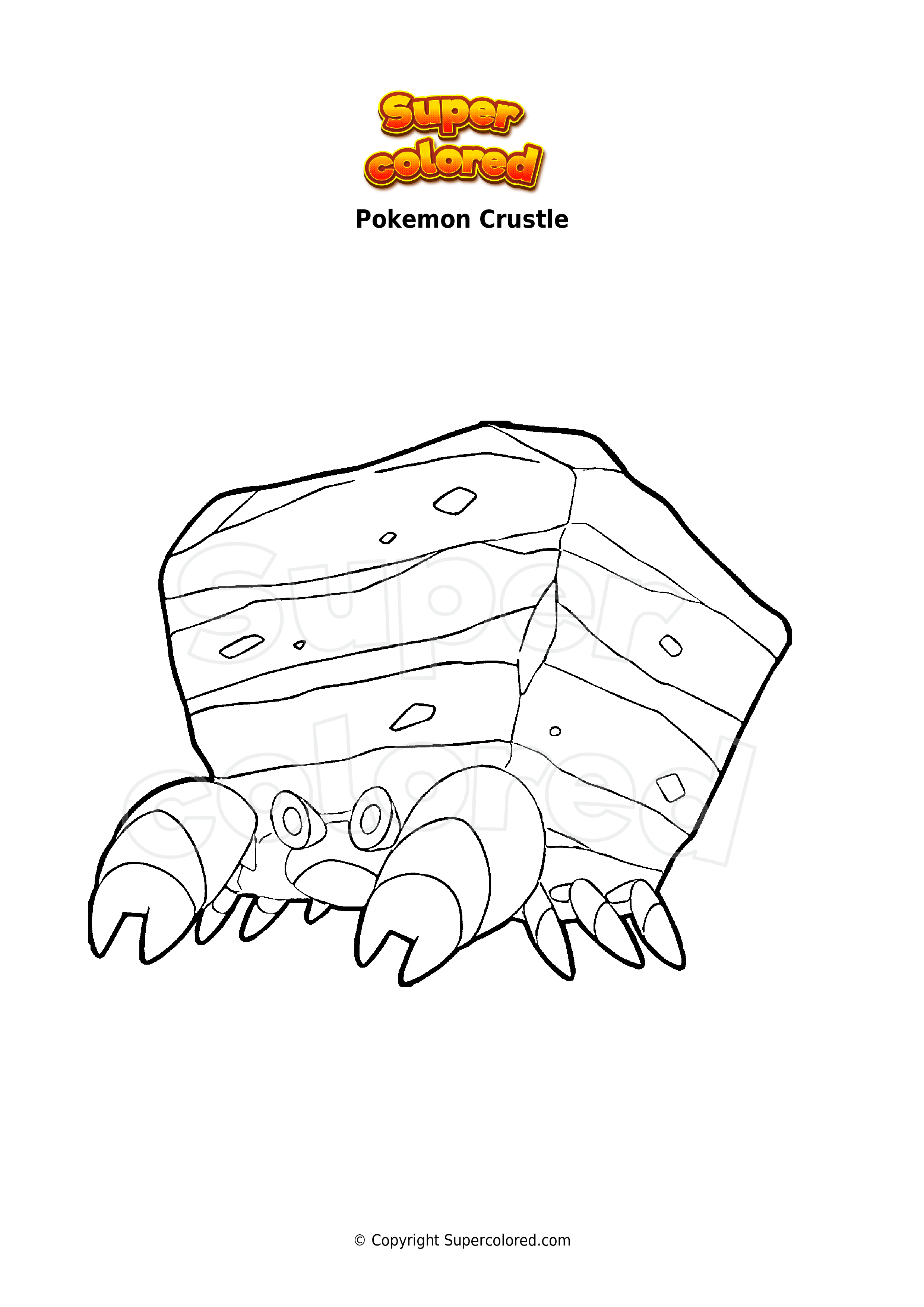 Coloring page Pokemon Crustle - Supercolored.com