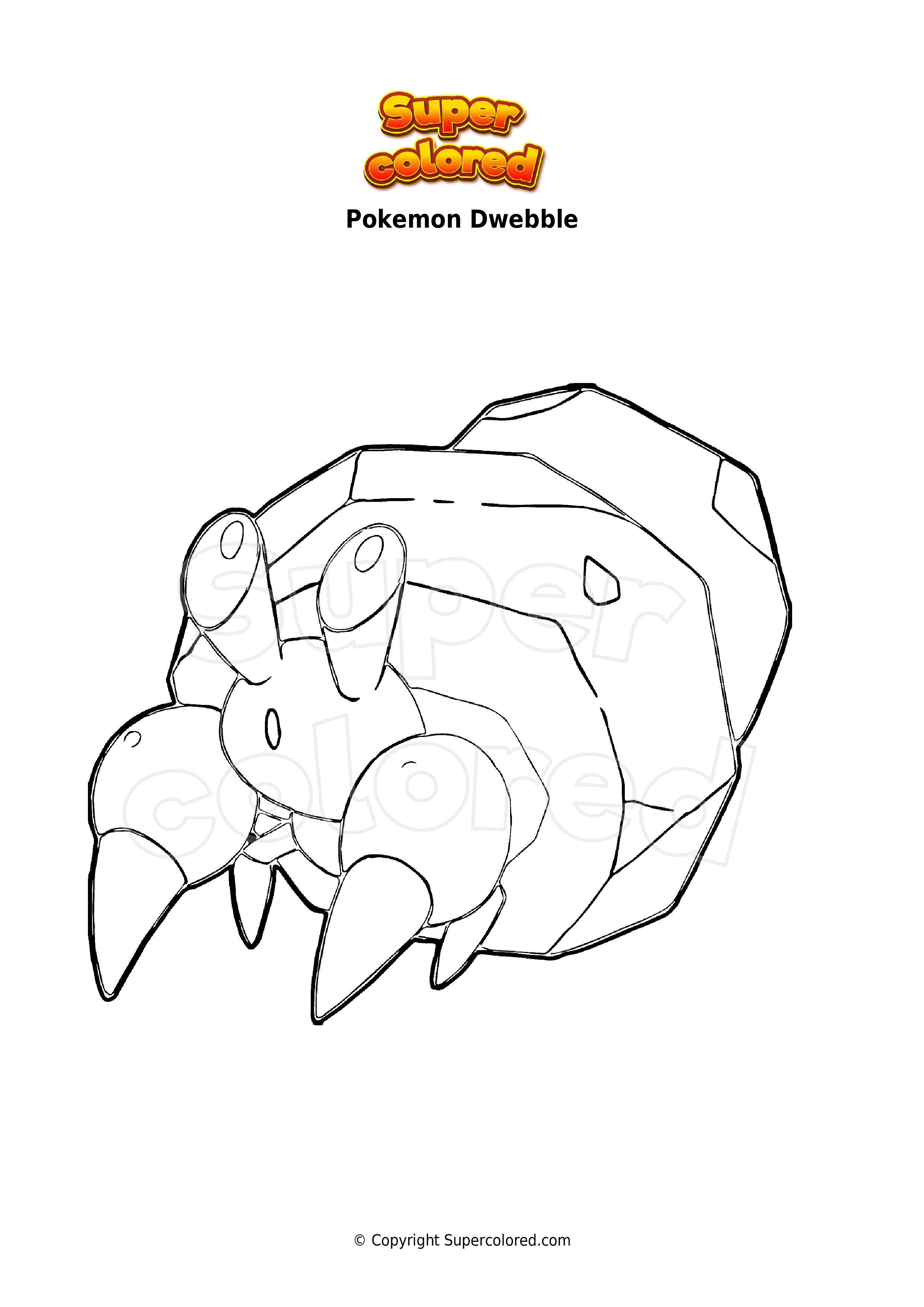 Coloring page Pokemon Dwebble - Supercolored.com