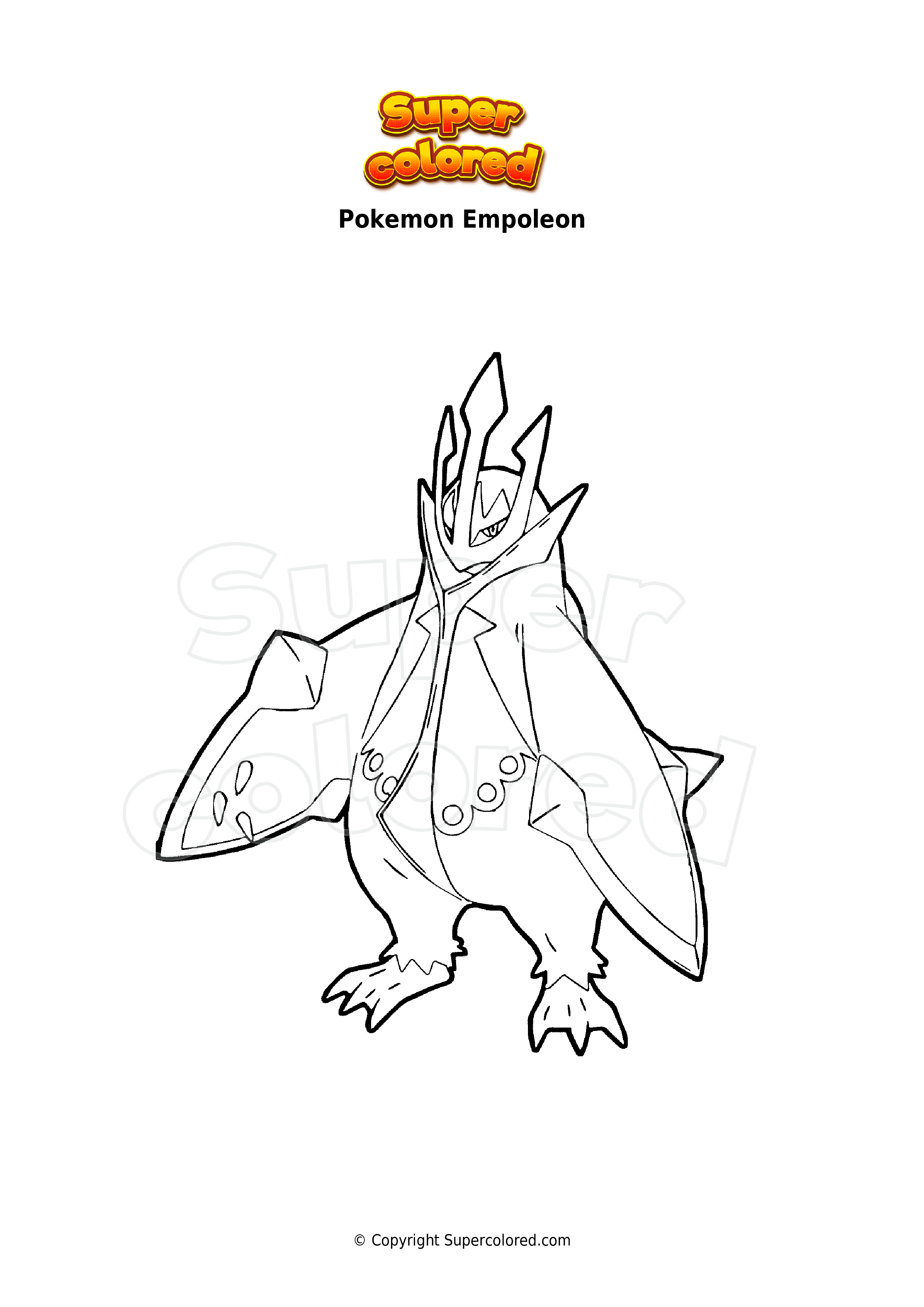 413 Cartoon Pokemon Empoleon Coloring Pages with Printable