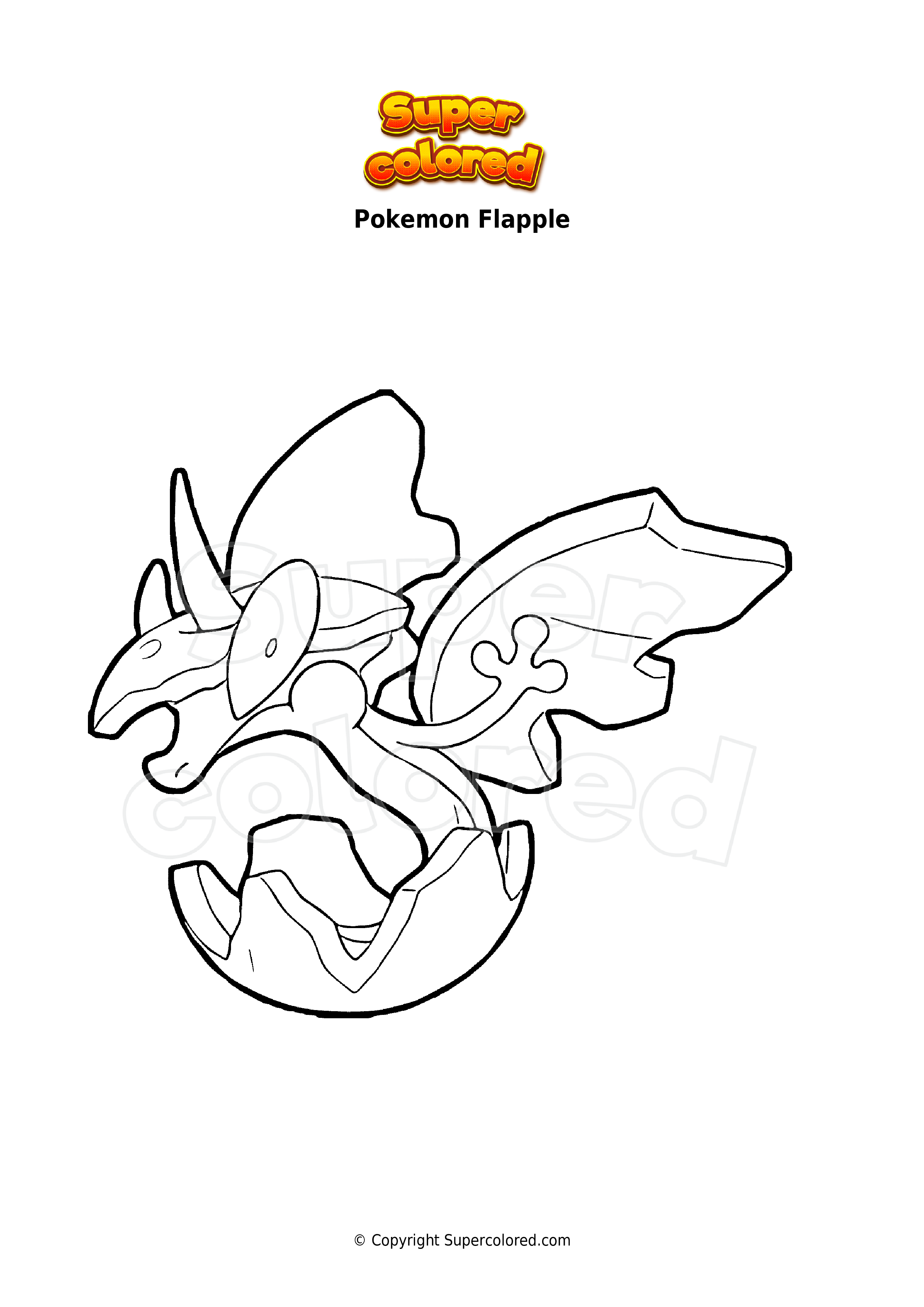 Desenhos para colorir Pokemon - Flapple - Desenhos Pokemon