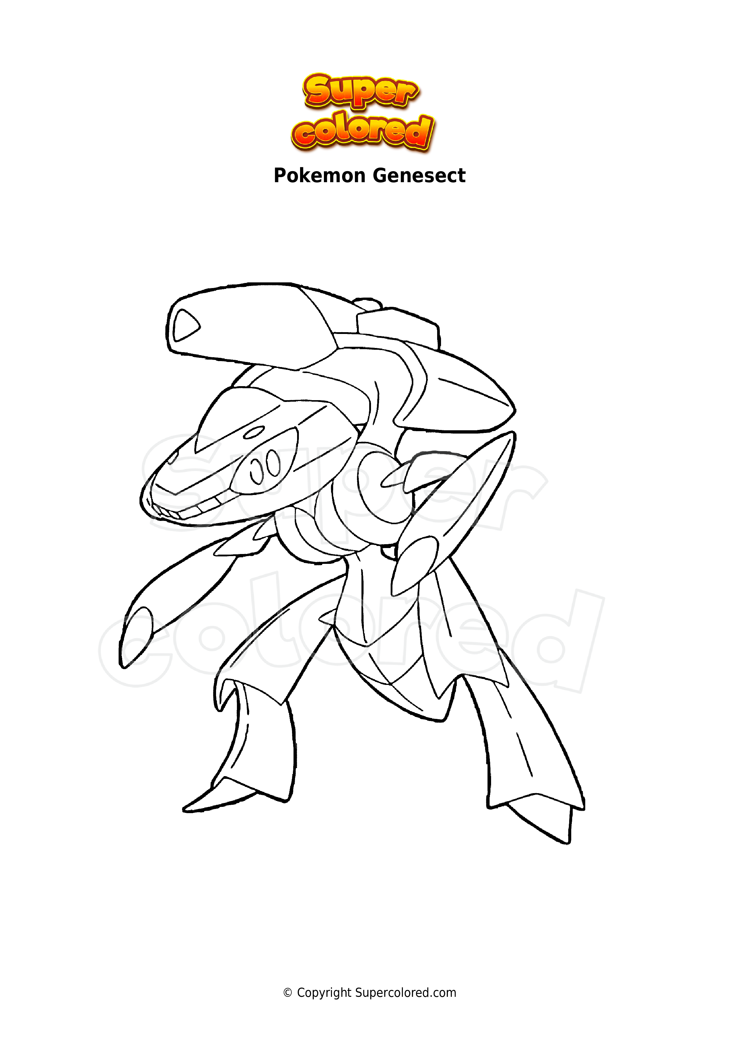 Coloring page Pokemon Genesect - Supercolored.com