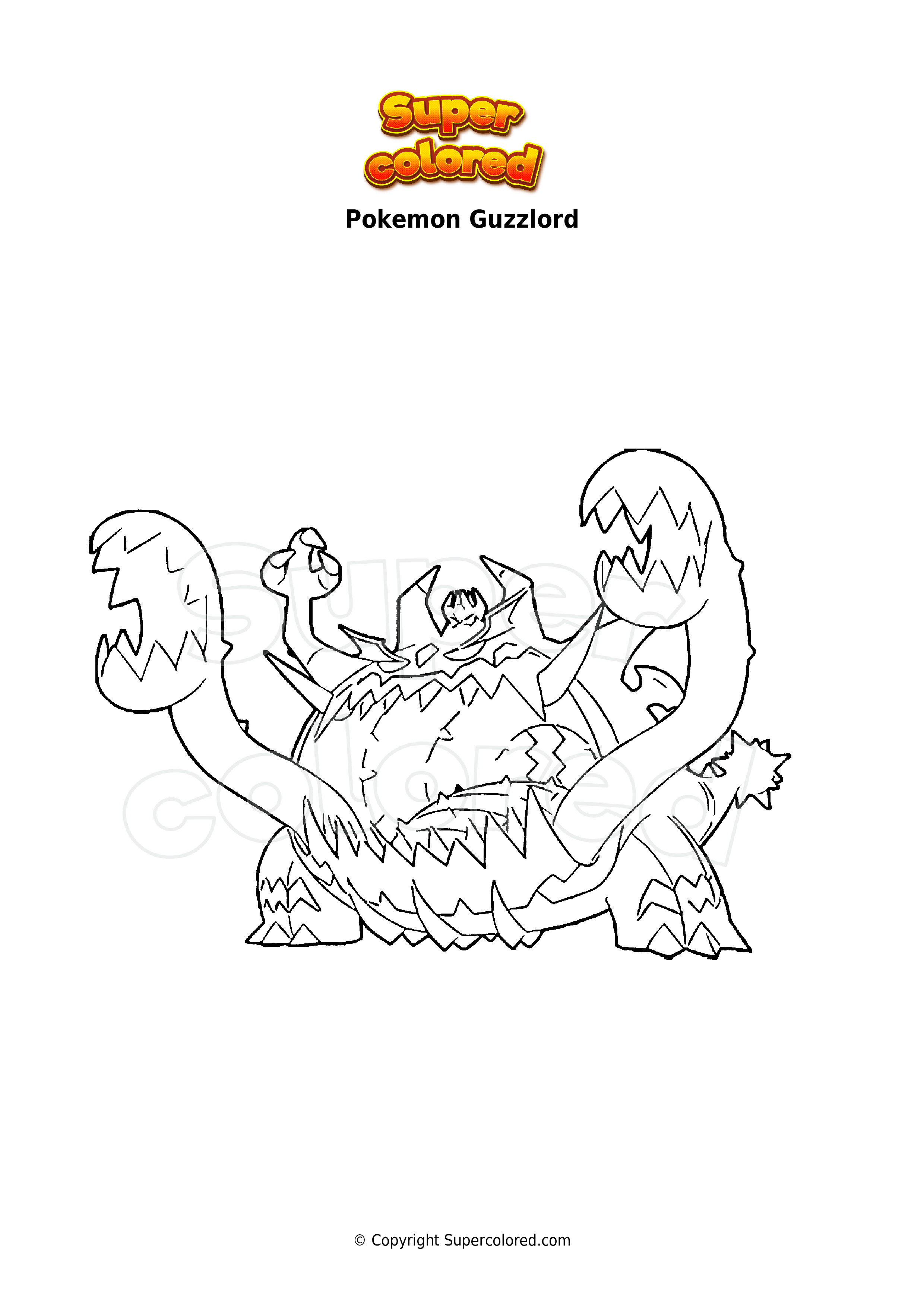 printable guzzlord coloring pages pokemon