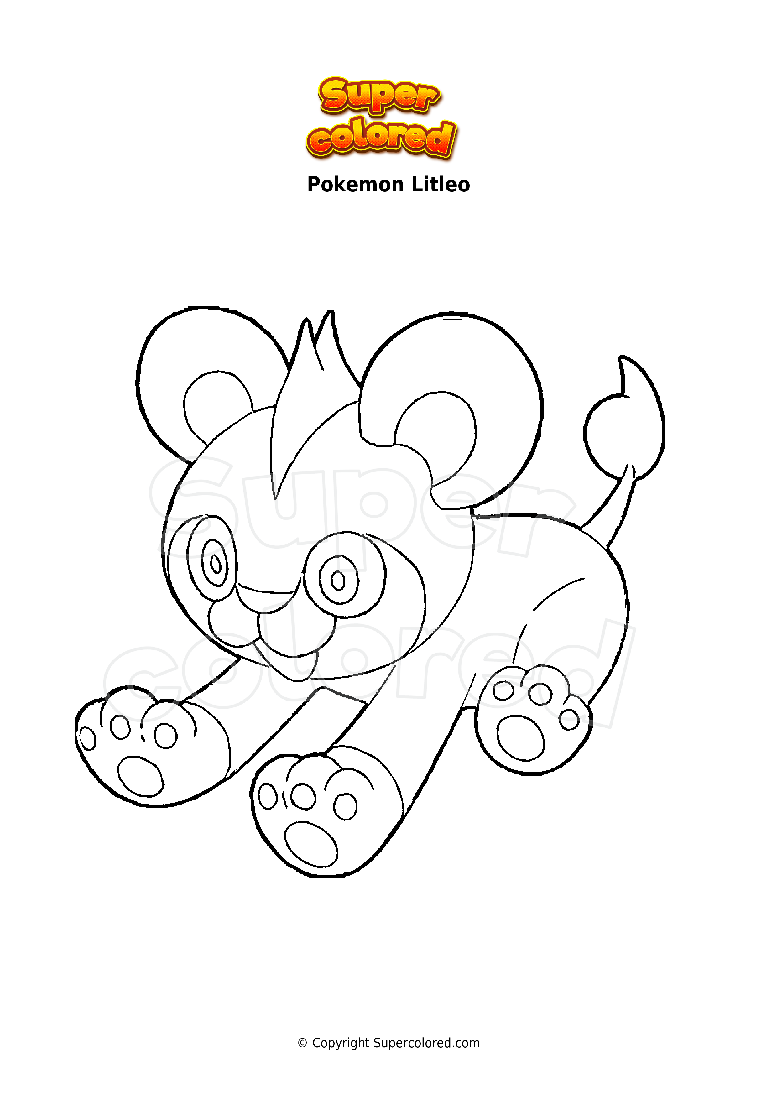 Litleo Pokemon Coloring Pages X And Y Sketch Coloring Page