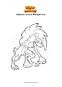 Coloring page Pokemon Lycanroc Midnight Form