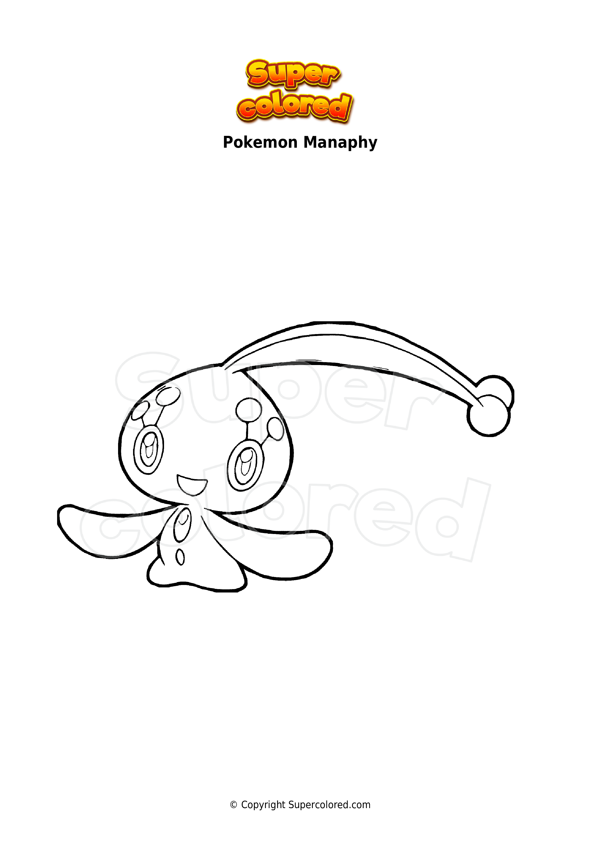 manaphy coloring page easy pokemon