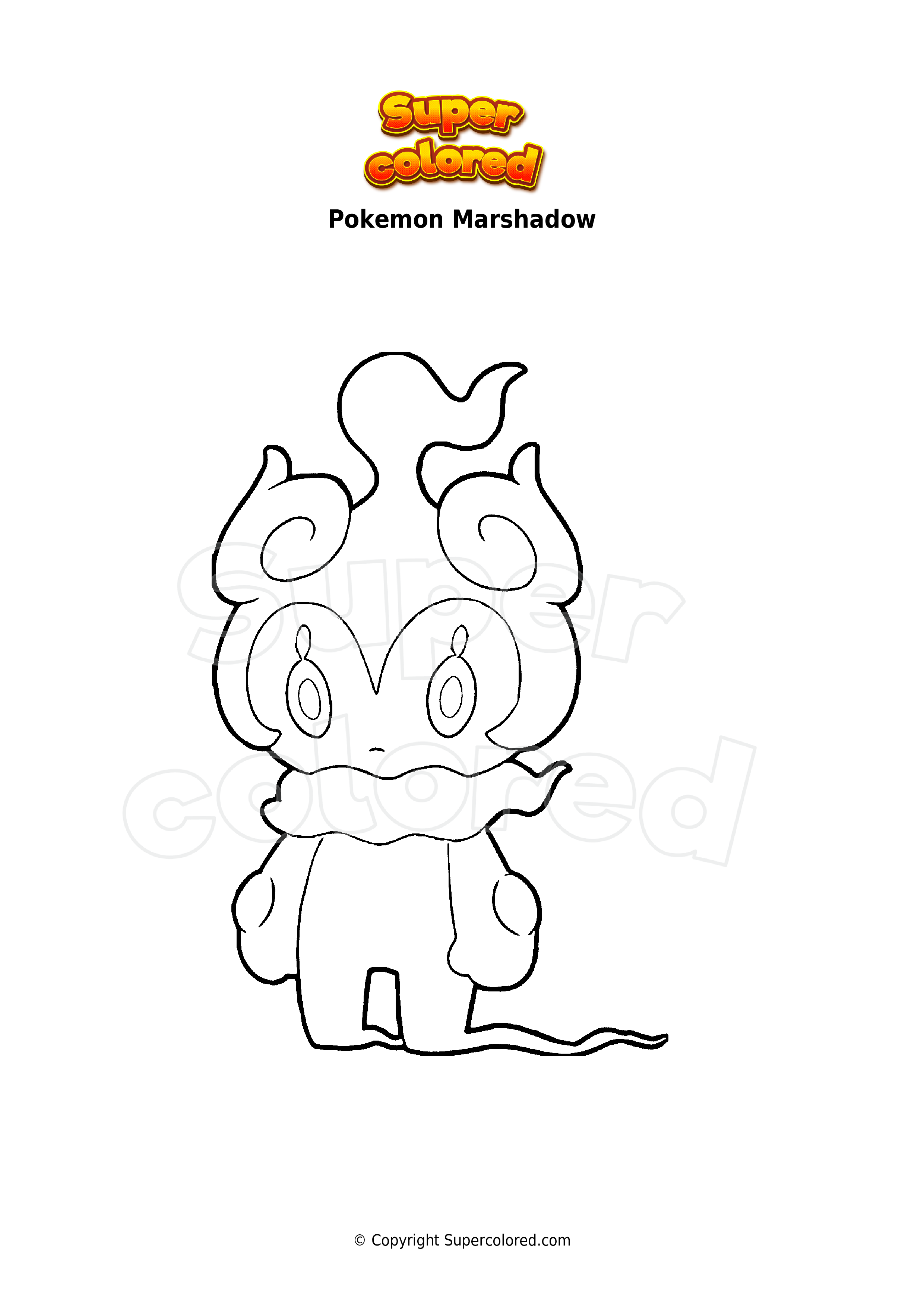 marshadow coloring page easy pokemon