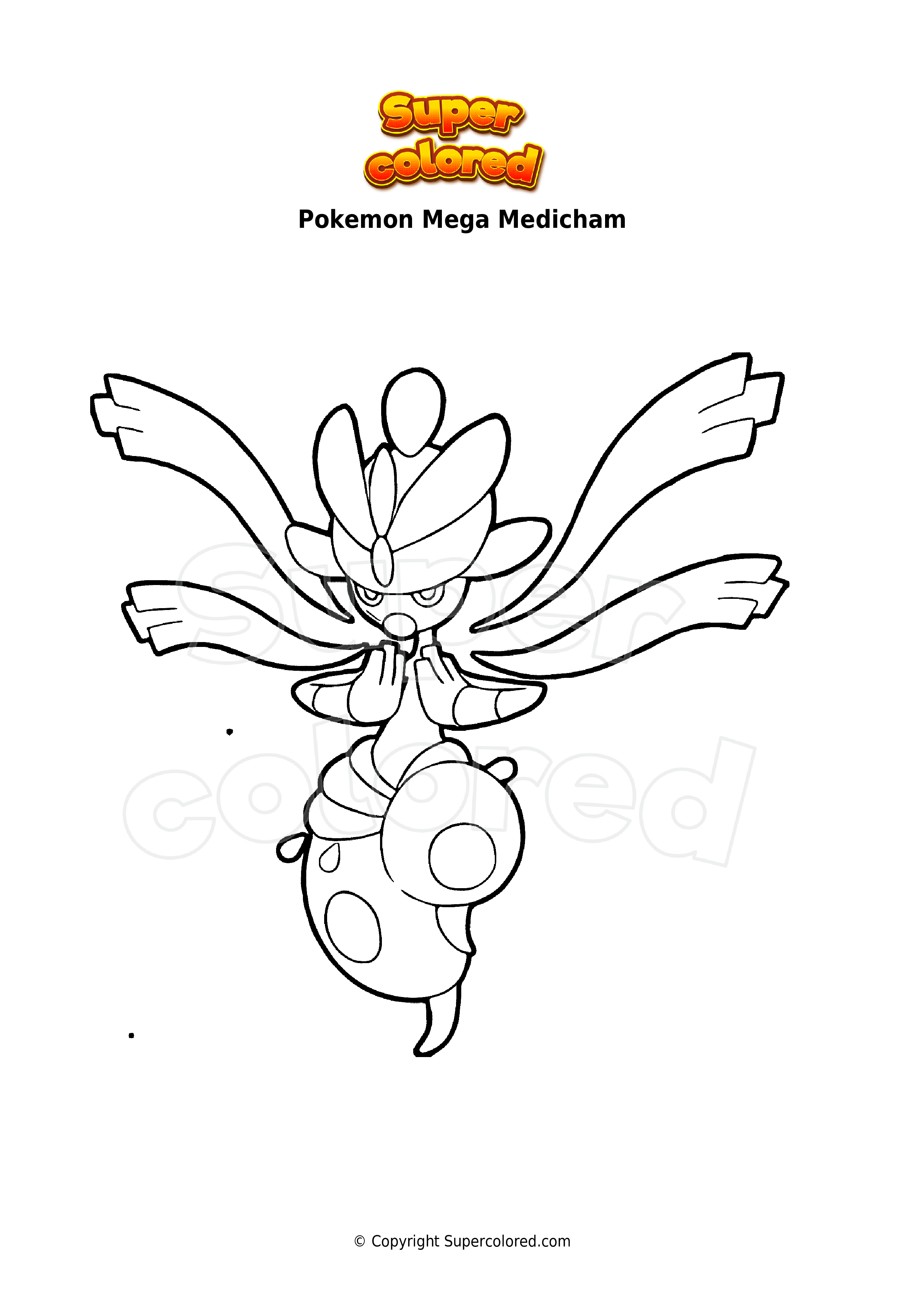 Coloring page Pokemon Mega Medicham - Supercolored.com