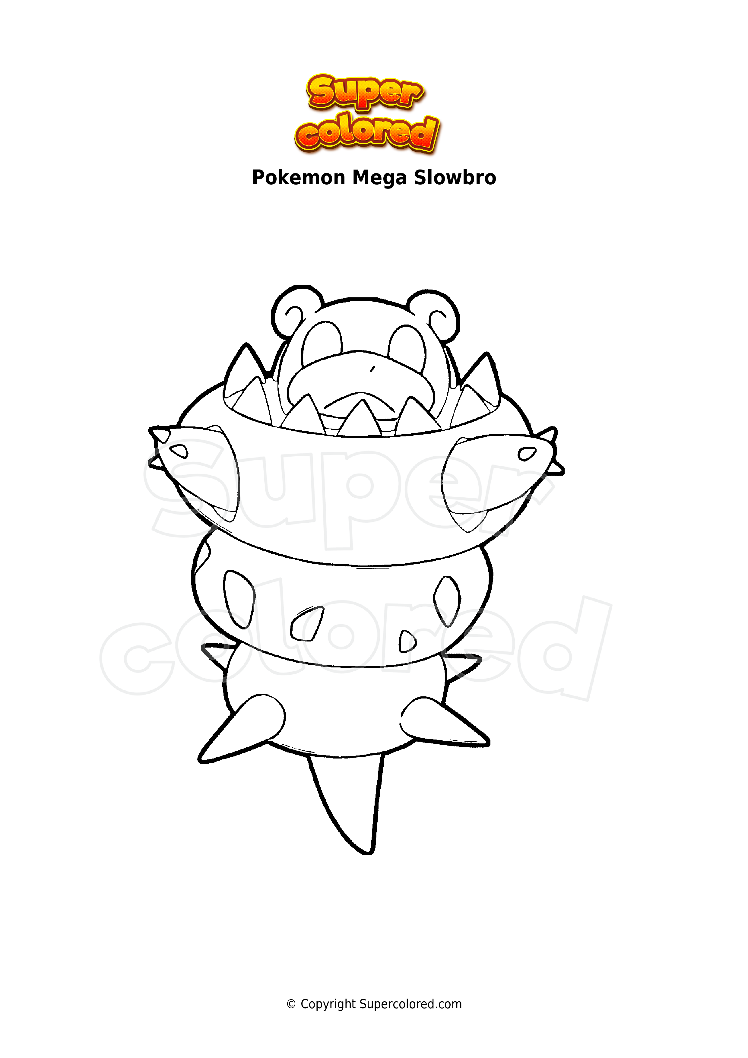 Pokemon Coloring Mega Slowbro Coloring Pages