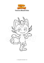 Coloring page Pokemon Meowth Alola